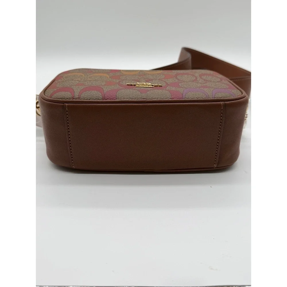 Coach Crossbody Bag Signature Rainbow Canvas Brown Multi‎ NEW
